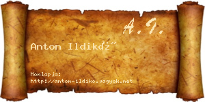 Anton Ildikó névjegykártya