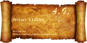Anton Ildikó névjegykártya