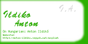 ildiko anton business card